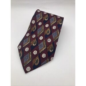 Mark Pendleton 58" Necktie 100% Silk Multicolor Geometric Designer Tie